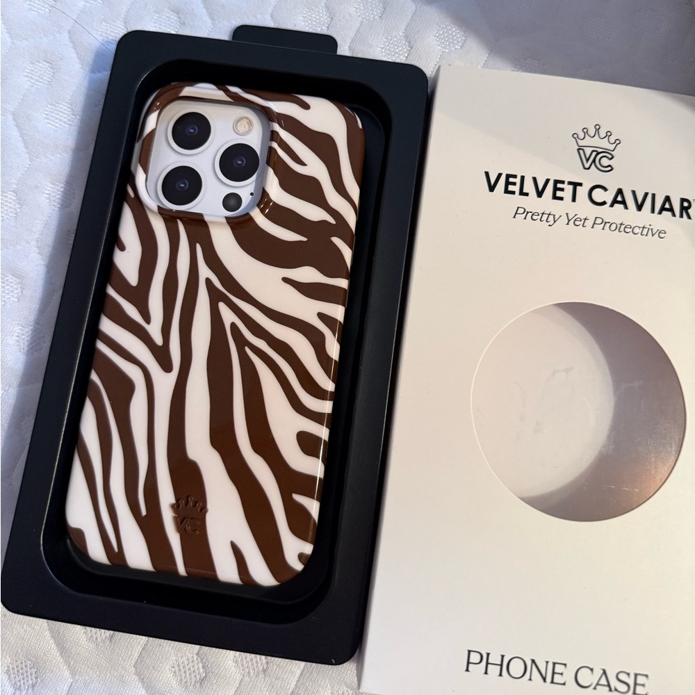 Brand new velvet caviar brown zebra case iPhone 16 Pro